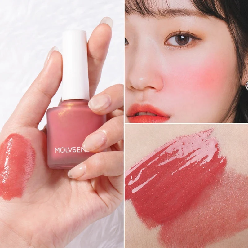 Блестящие жидкие румяна водостойкие долговечные натуральные микро-блестящие |