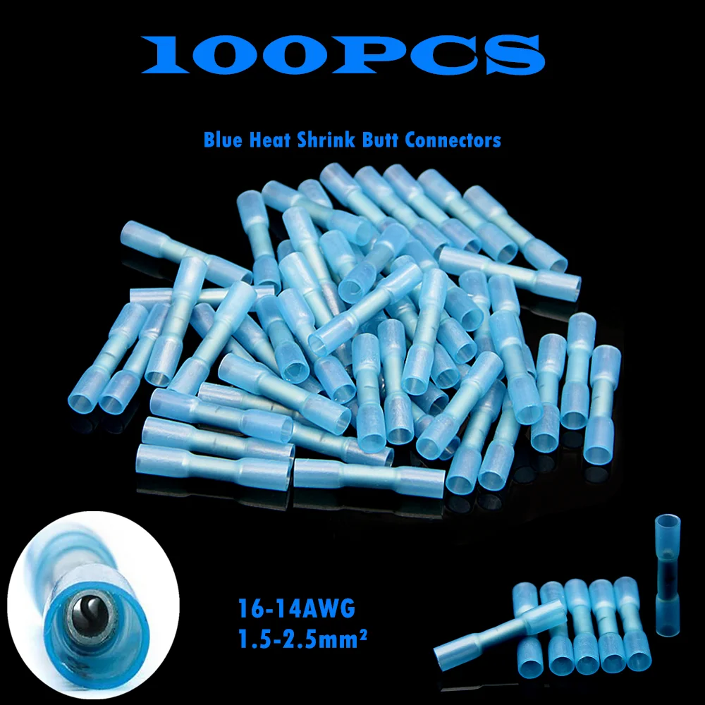 50/100 шт изолированный Водонепроницаемый термоусадочной терминалы стыковой