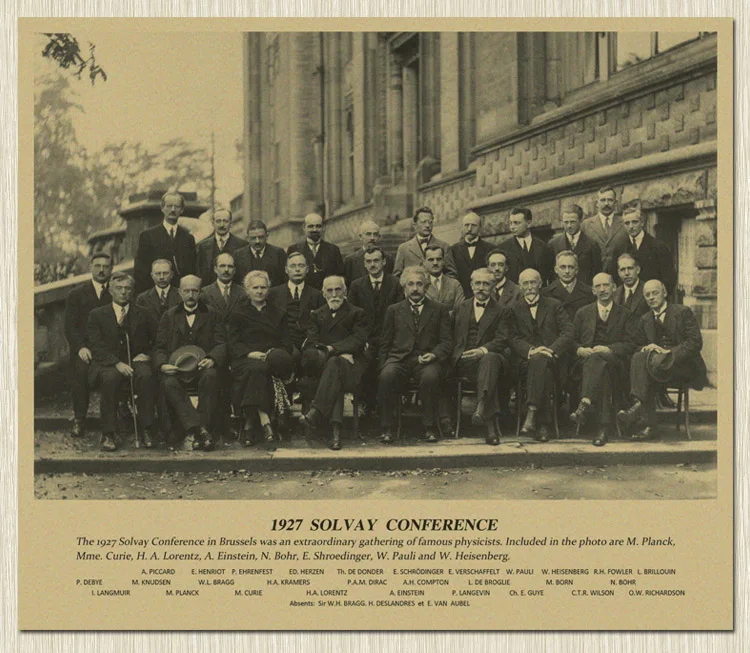

The Geneva Meeting Great Scientists Group Photo Memory Classic Vintage Poster Canvas Painting Diy Art Home Bar Posters Decor