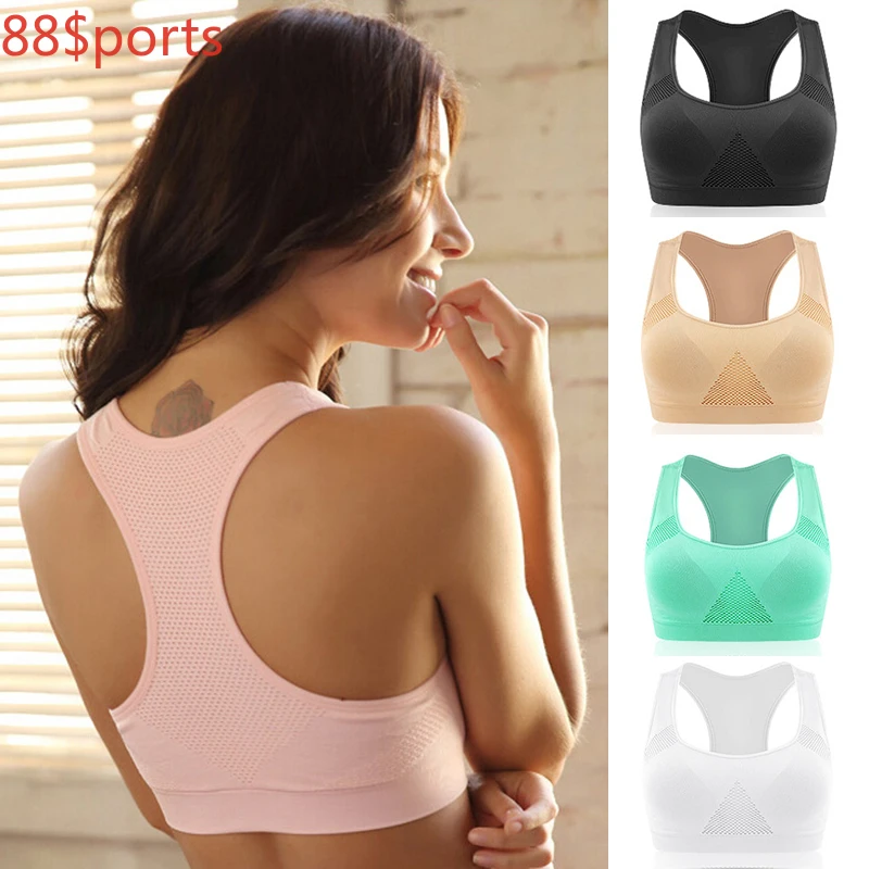 

[5Colour/3size] Professional Absorb Sweat Top Athletic Running Sports Bra , Fitness Women Seamless Padded Vest Tanks M L XL