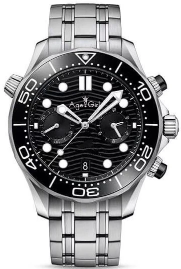 

Luxury New Men Automatic Mechanical Watch Silver Black James Bond 007 Ceramic Bezel Sapphire Master Limited Watches 44MM