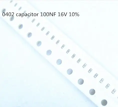 100 шт. постоянной ёмкости, универсальный конденсатор 0402 0,1 мкФ 100NF 104K 10% 16V 1,0x0,5 мм 1005 конденсатор с алюминиевой крышкой