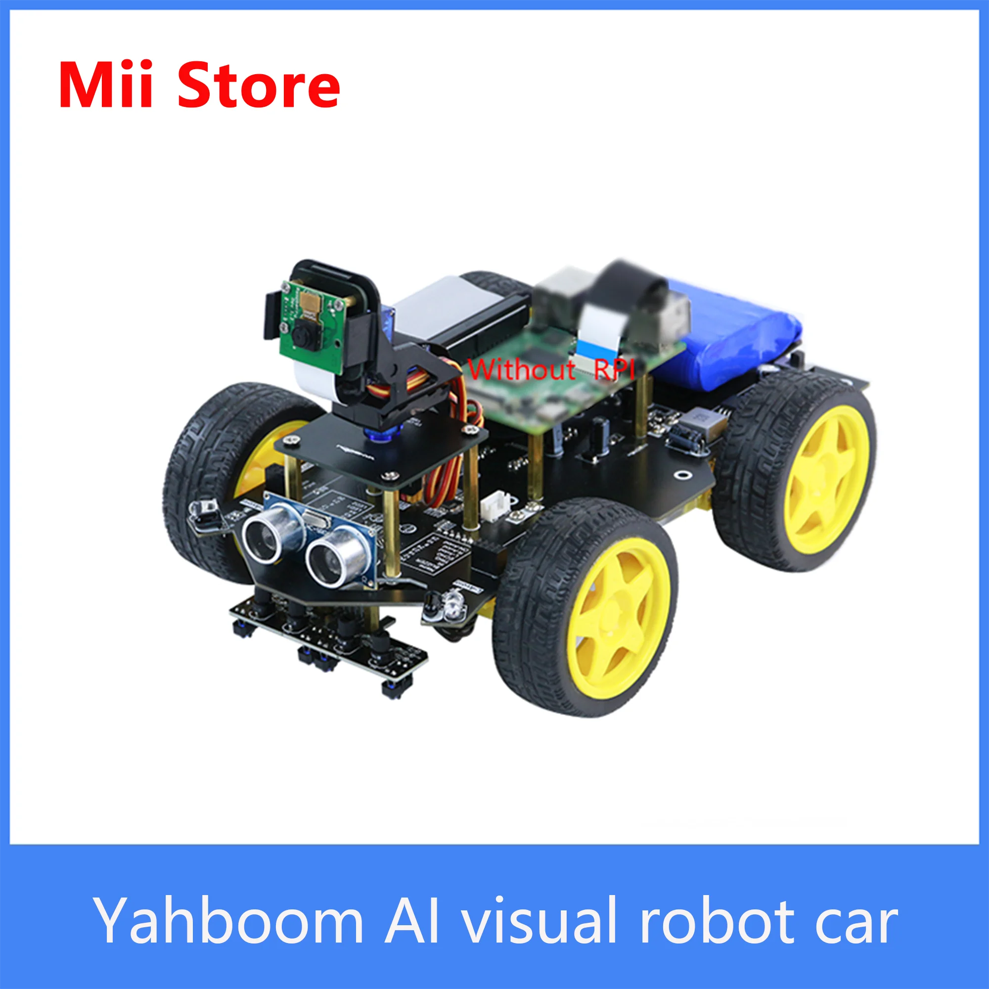 Yahboom WIFI video AI visual robot car with FPV camera for Raspberry Pi 4B Python programming learning kit