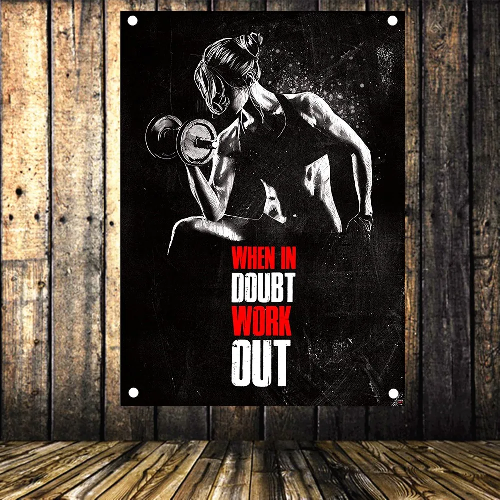 Бодибилдинг флаги и баннеры на стене спорт настенное Искусство Плакат
