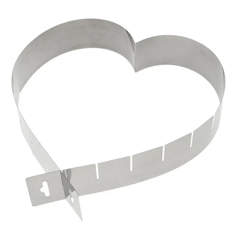 Регулируемое кольцо для Мусса форма торта в форме сердца выпечки из нержавеющей