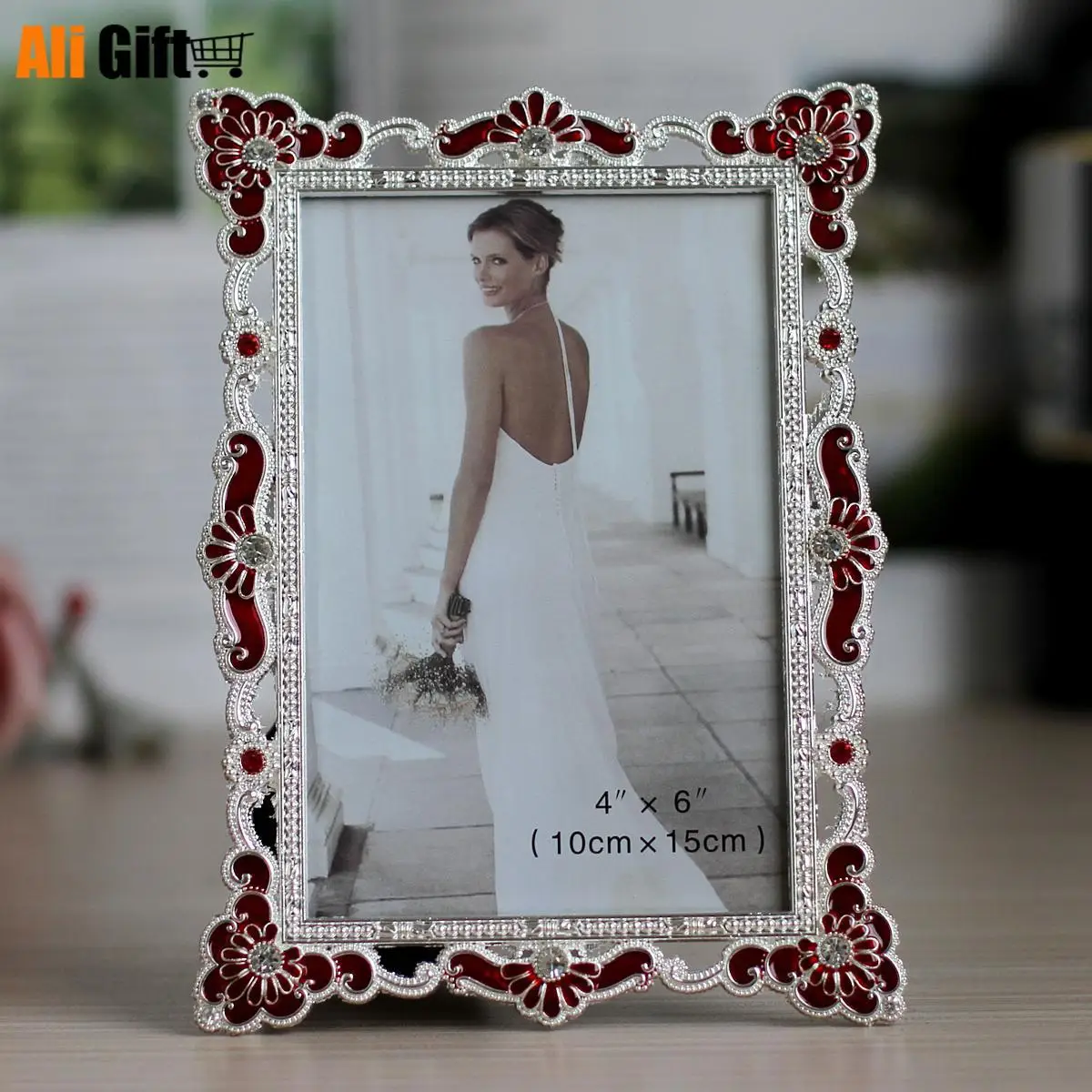 Лидер продаж Новейшая металлическая рамка с бриллиантами свадебный подарок