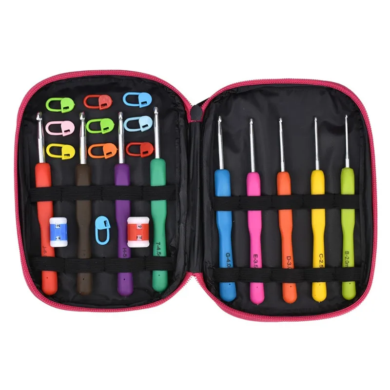 9 шт. крючки для вязания с чехлом 2 6 мм|Швейные иглы| |