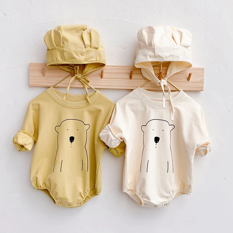 

One-Piece Jumpsuit Hat Suit Baby Girl Clothes Autumn Baby Girl Bodysuits Clothes For Baby Girl Cute Cartoon Style