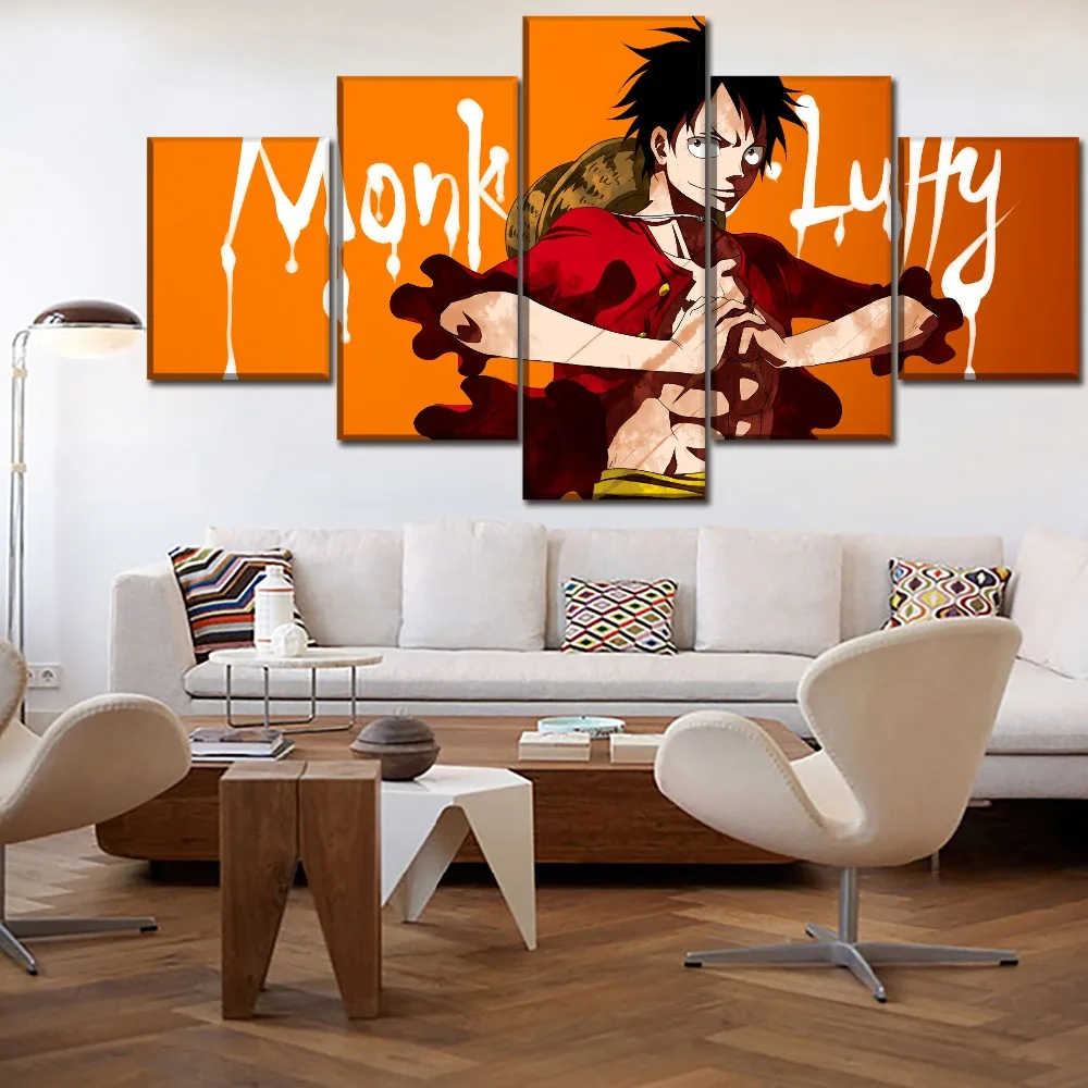 Холст HD принты Аниме One Piece Живопись стены Искусство домашний Декор 5 шт. Обезьяна