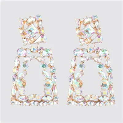 JURAN ZA, новая мода, геометрические висячие серьги с кристаллами,, Boho, ручной работы, висячие серьги для женщин, ювелирное изделие, подарок - Окраска металла: 52528-AB