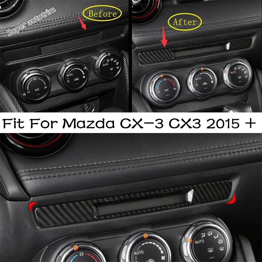 

Lapetus Middle Control Dashboard Instrument Panel Cover Trim Fit For Mazda CX-3 CX3 2015 - 2021 ABS / Red Matt Carbon Fiber Look