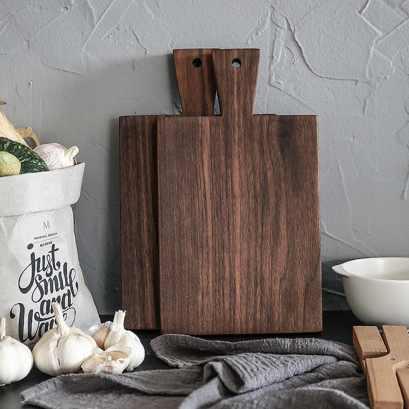 

Black walnut chopping board breadboard solid wood pizza steak plate fruit plate whole wood without stitching