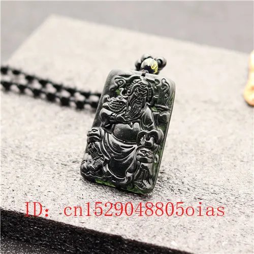 Китайский кулон из натурального черного и зеленого нефрита ожерелье с кулоном
