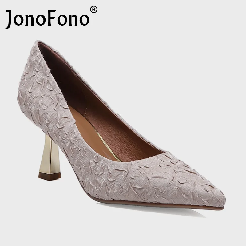 

JonoFono 2022 New Fashion Shoes Women Pumps Thin High Heels Slip On Shallow Wedding Shoes Spring Female Footwear Size 34-39
