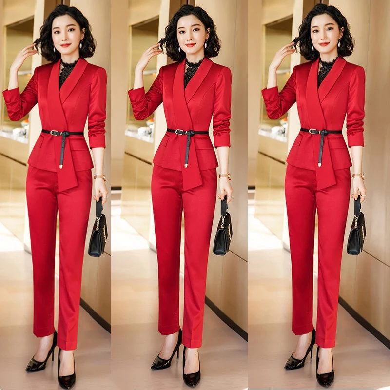 

Spring autumn of South Korea pants set professional clothes for blazer and pants set for women 2piece set korean women suits