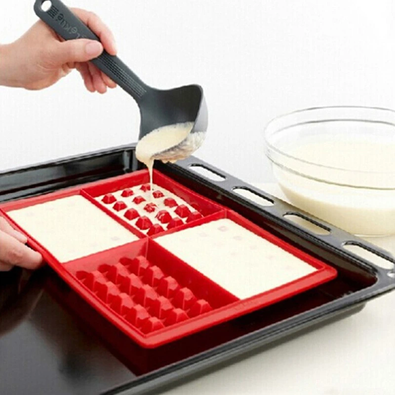 

Practical Waffle Makers For Kids DIY Silicone Cake Mould Waffle Mould Silicone Bakeware Set Nonstick Silicone Baking Mold 2021