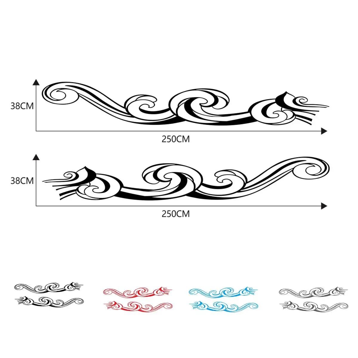 

2pcs Cloud Totem Waistline Car Sticker Car Body Racing Side Door Long Stripe Stickers Auto Vinyl Decal Car Stickers and Decals
