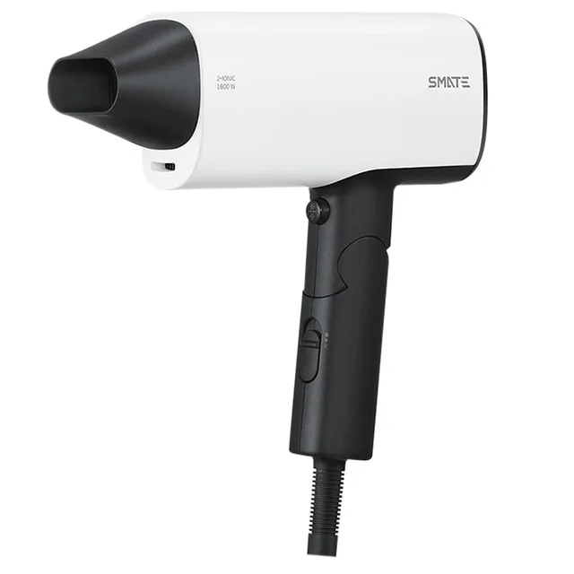 white Xiaomi SMATE Фен 1600 Вт высокой мощности складной отрицательный ионный холодный Горячая сушилка парикмахерские инструменты 220 В для дома путешествия - Цвет: white