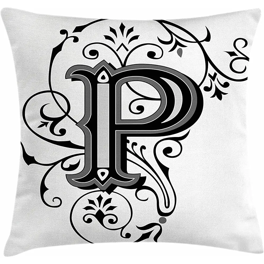 

Наволочка для подушки Ambesonne с буквами, наволочка для подушки с цветочным принтом