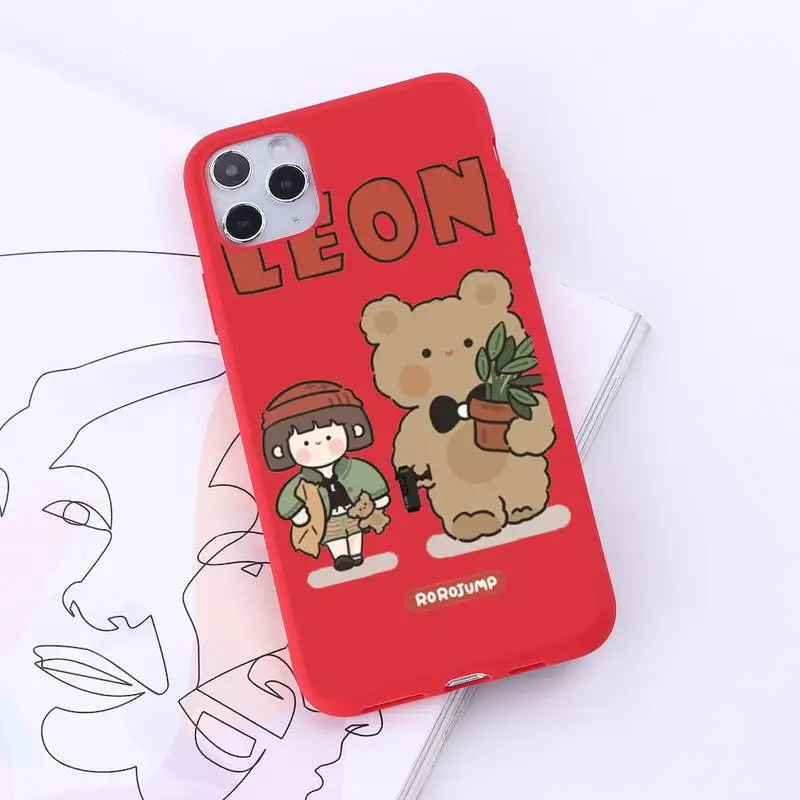 

Cute anime girl snacks Phone Case Red Candy Color for iPhone 6 7 8 11 12 s mini pro X XS XR MAX Plus