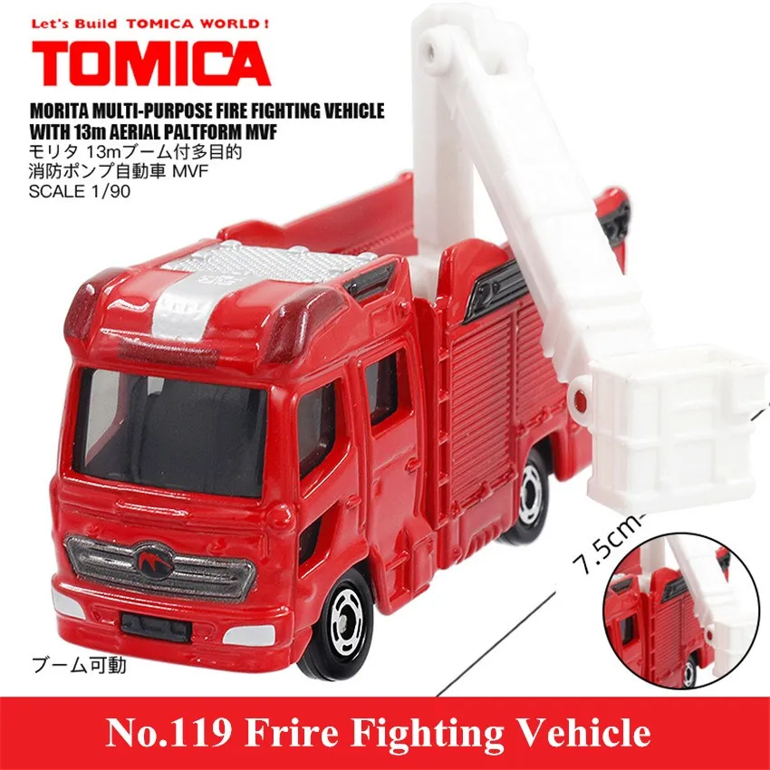 

Оригинальный Многофункциональный пожарный автомобиль Tomy Mini No.119, модель автомобиля при катастрофе, игрушки на день рождения для детей и мальчиков, 742272