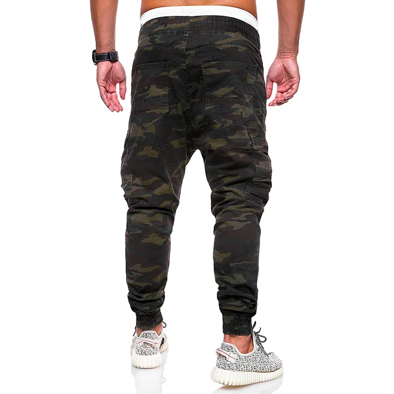 

Camo Cargo Pants Mens Skinny Stretch Elasticated Waist Trousers Multical Pockets Gym Sweatpants Workout Slim Jogger Trousers
