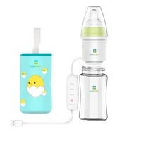 usb insulation baby bottle warmer glass wide mouth ppsu drop resistant constant temperature quick flush milk cute water therma