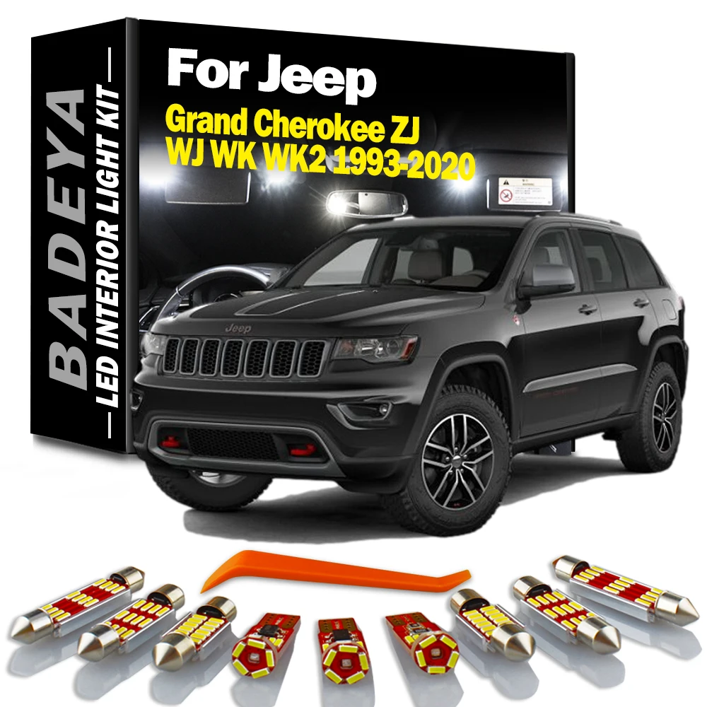 

BADEYA Canbus For Jeep Grand Cherokee ZJ WJ WK WK2 1993-2019 2020 Vehicle LED Interior Light Bulbs Kit Car Lighting Accessories