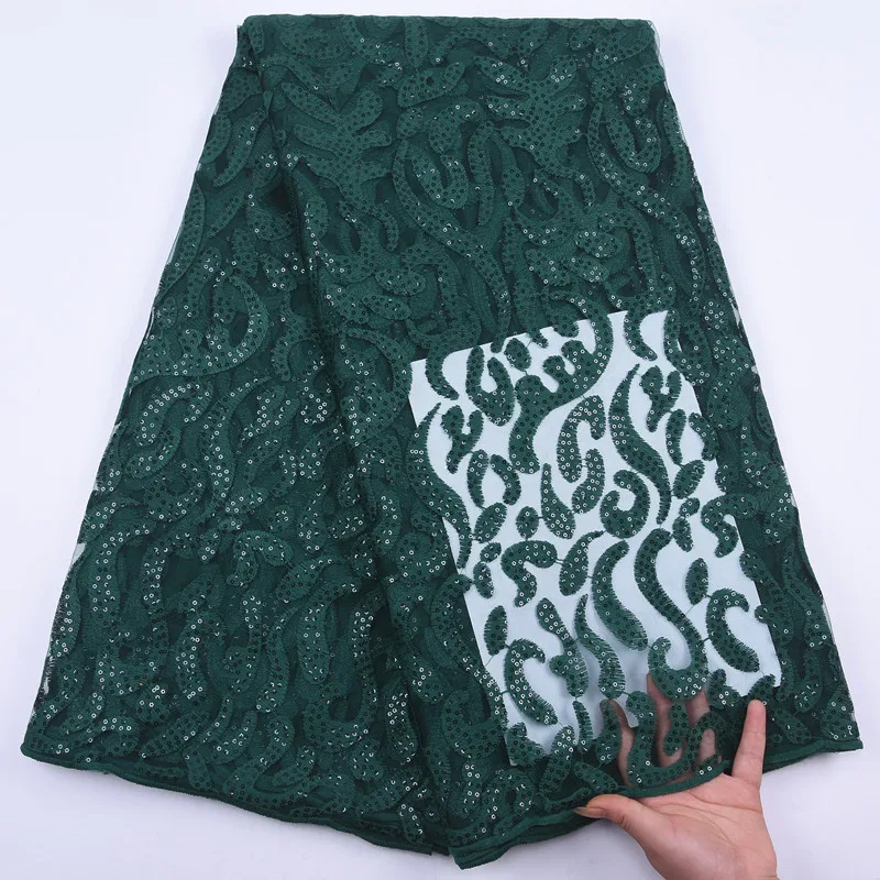 

Latest Pure White African Lace Fabric 2020 High Quality Milk Silk With Sequin Lace French Tulle Lace Fabric For Nigerian Wedding