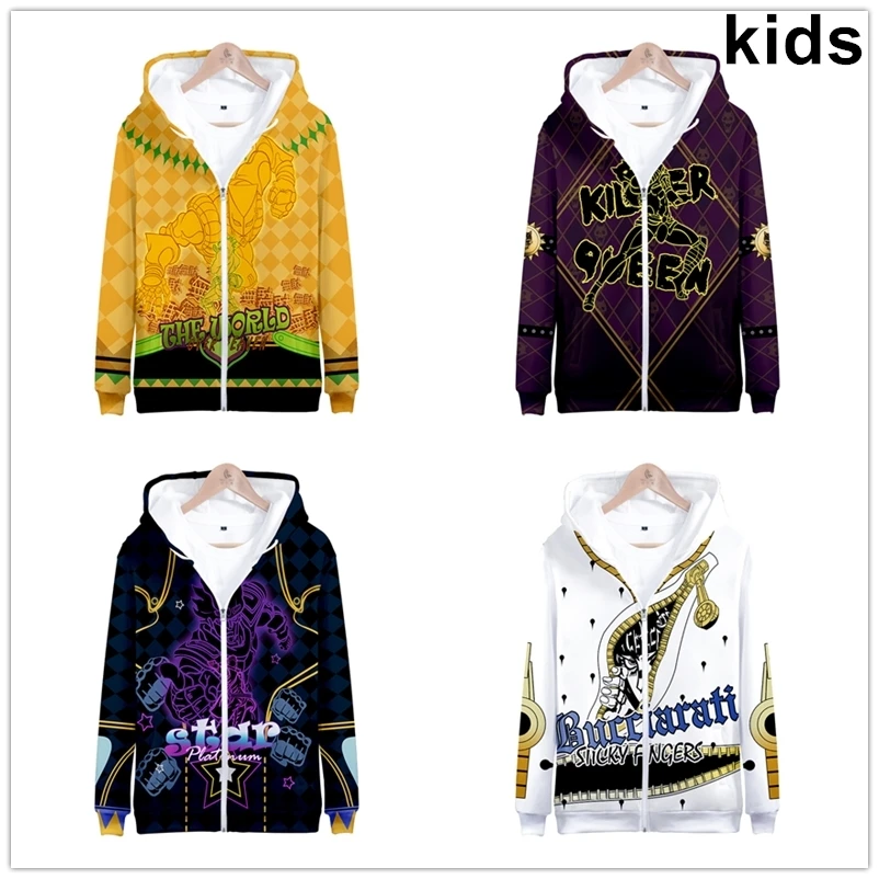 

2 To 14 Years Kids Hoodies Anime JoJos Bizarre Adventure Sweatshirt Boys Girls Giorno Giovanna Bruno Bucciarati Teen Clothes