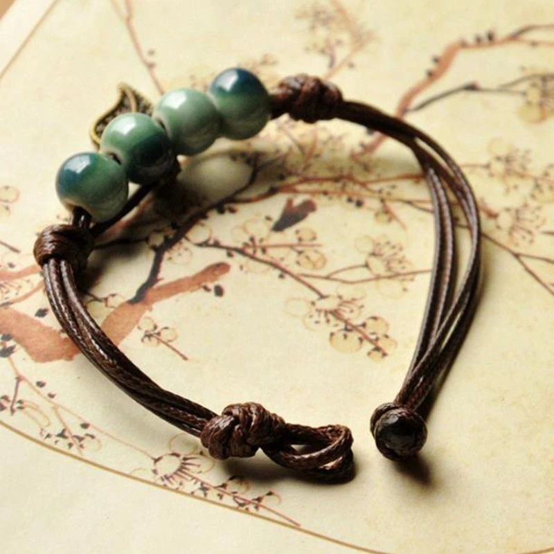 Винтажном этническом стиле Танкетка Стиль цветок глазури керамические бусы