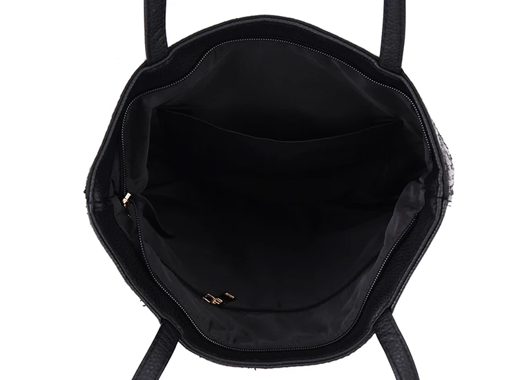 Дизайнерская черная сумка-тоут из искусственной кожи с пайетками Парижская