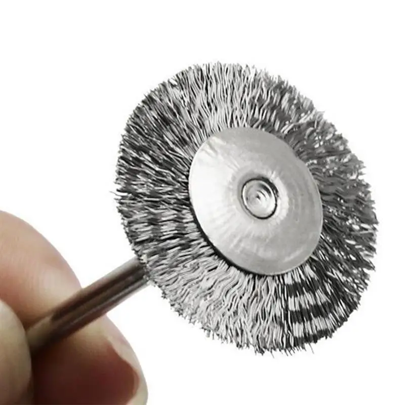 

15pcs Wire Brush with Handle Stainless Steel Wheel Polishing Accessories Rotary Tool Brush for Engraver Abrasive