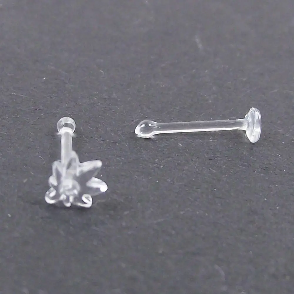 Кольца гвоздики из прозрачного мягкого пластика для пирсинга носа колец в форме