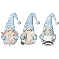 3pcs winter gnomes scrapbooking new arrival 2021 metal stencils for cutting dies scrapbooking layering stencils
