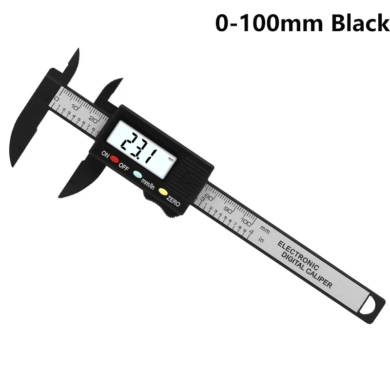 0-100mm Black Цифровой штангенциркуль цифровой штангельциркуль электронный штангенциркуль 150/100mm штангенциркуль Gauge 6/4 дюймов ЖК дисплей Цифровой Электронный штангенциркуль микрометр измерительные приборы калипер - Цвет: 0-100mm Black