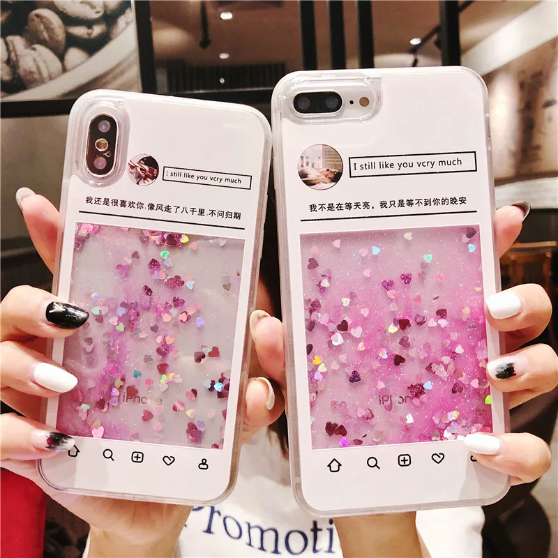 Luxury Glitter Liquid Sand Quicksand Star Case For iPhone Xr XS Max dialogue Capa Fundas 7 8 6 6s Plus X Coque |