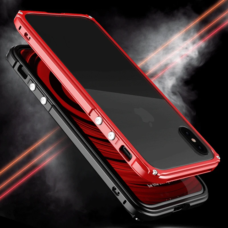 Роскошный Металлический Чехол-бампер для iPhone XS MAX механические алюминиевые