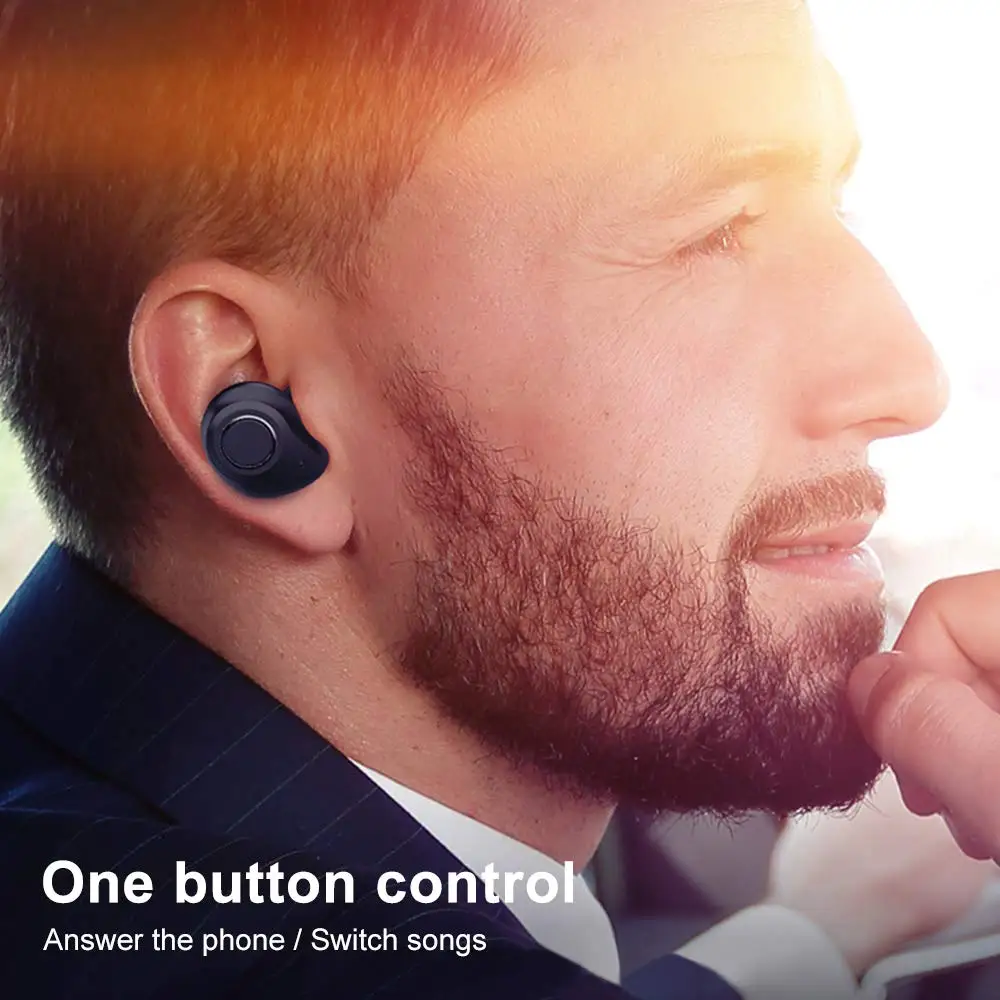 Размер Беспроводной наушники вкладыши TWS Bluetooth 5 0 с зарядный чехол