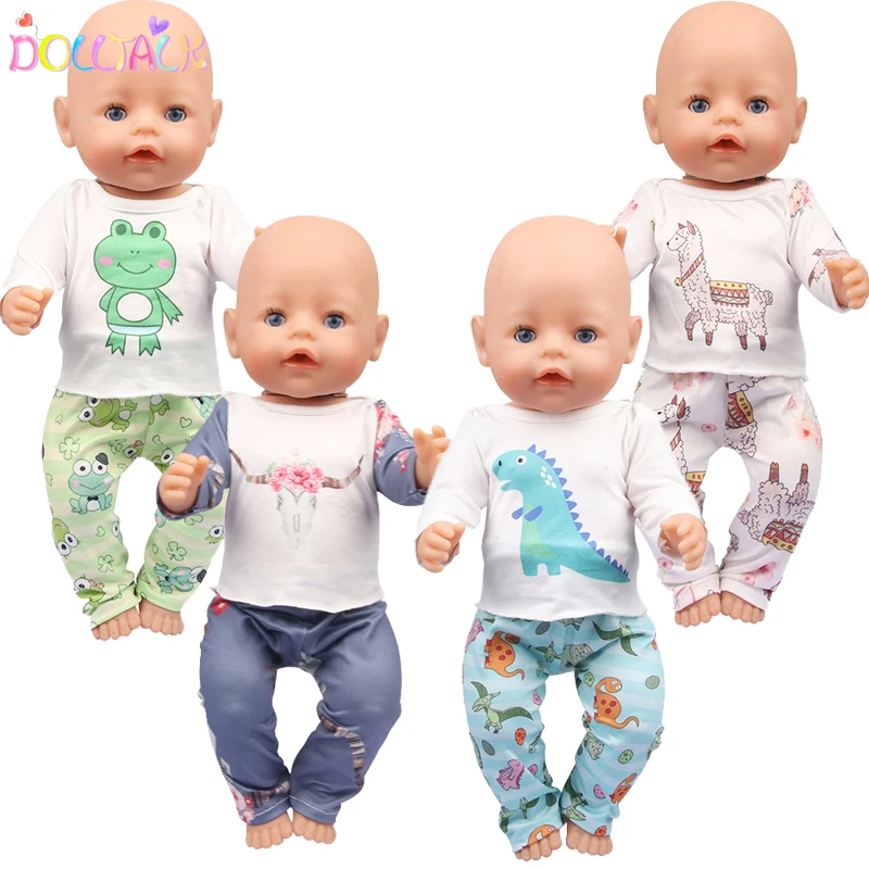 New Doll Clothes Born Baby Fit 18 inch 40-43cm Unicorn Alpaca Frog Dinosau Flamingo For Toy Accessories | Игрушки и хобби