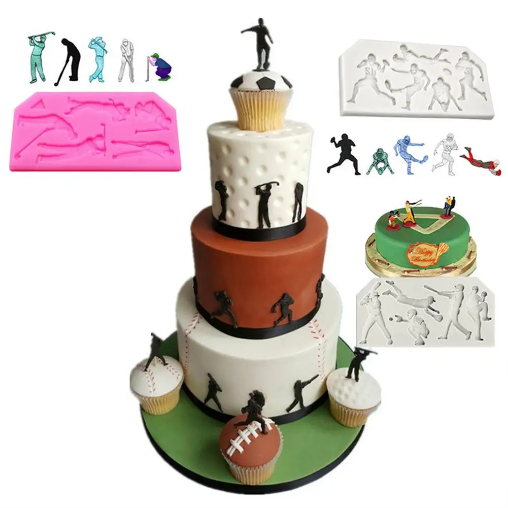 

Silicone Fondant Mold Football Baseball Rugby Golf Mould DIY Chocolate Cake Decorating Tools Clay Gumpaste Moulds Dropshipping