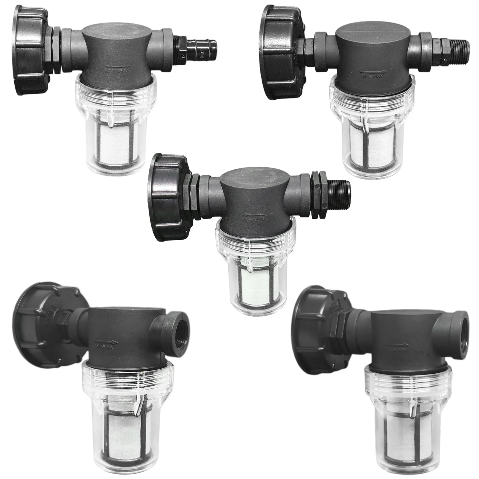 

Universal IBC Ton Barrel Joint Ton Barrel Fittings Garden Pipe Joint Elbow Ton Barrel PE Pipe Joint With Filter 5 Sizes