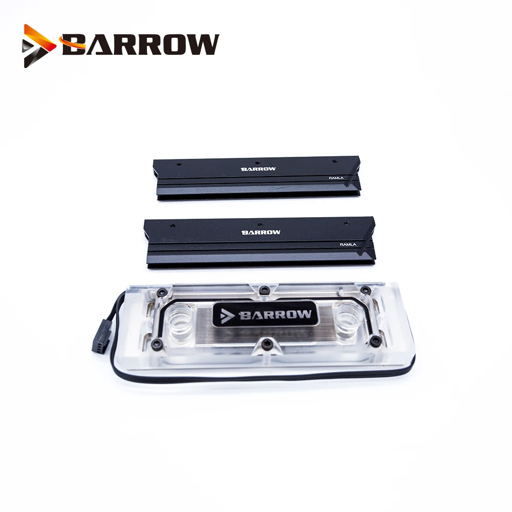 Barrow ram блок водяного охлаждения используется для 2шт ram 2-канальный охлаждаемый прозрачный радиатор с металлической крышкой 1 блок+ 2 крышки RGB