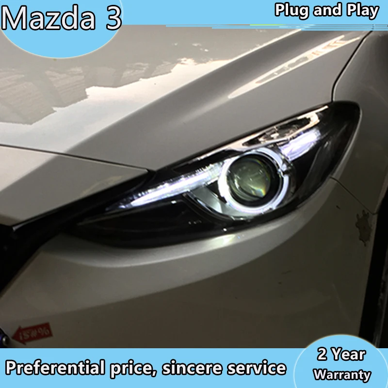 Автомобильный Стайлинг для Mazda 3 Axela светодиодный ная фара 2014 2016 новая Mazda3 DRL Hid