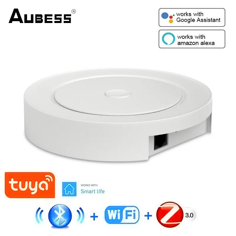 

Aubess Wi-Fi + Bluetooth-совместимый + Zigbee многорежимный шлюз Hub Tuya Smart Life App пульт дистанционного управления с поддержкой Alexa Google Home