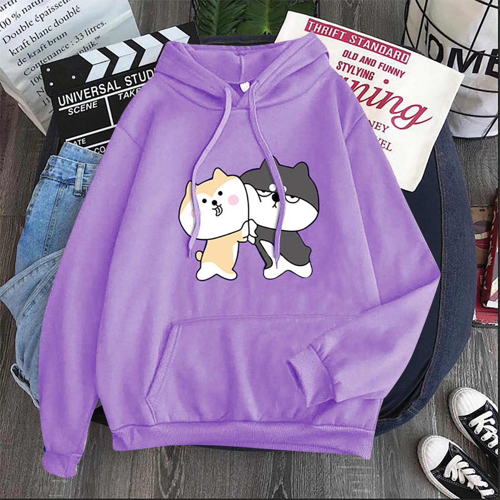

New Fashion Lovley Print Hoodies Women's Cartoon Printed Long-sleeved Top Women's Clothing Худи