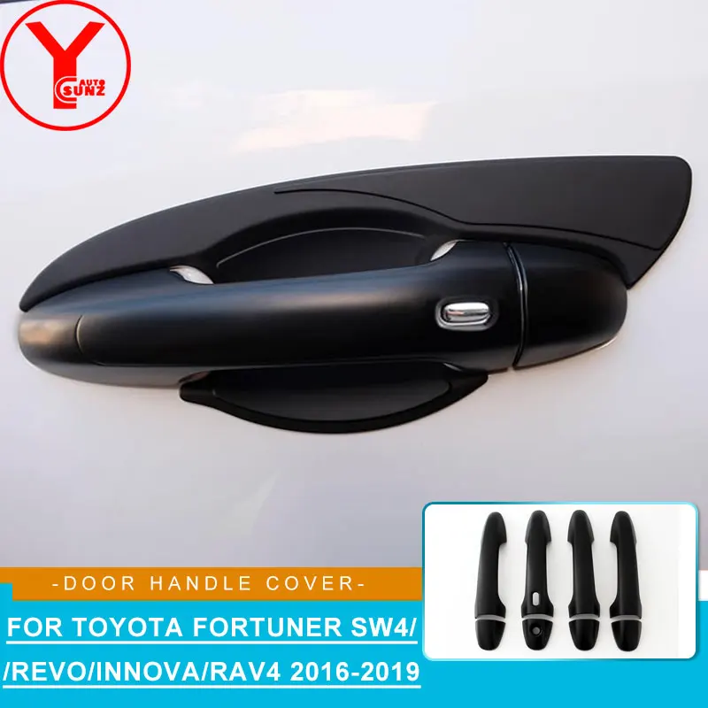 Черная крышка ручки двери для toyota fortuner 2018 hilux revo rav4 innova 2016 2017 ABS аксессуары