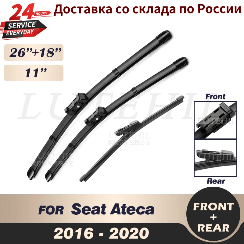 

Wiper Front Rear Wiper Blades Set For Seat Ateca 2016 2017 2018 2019 2020 Windshield Windscreen 26"18"11"