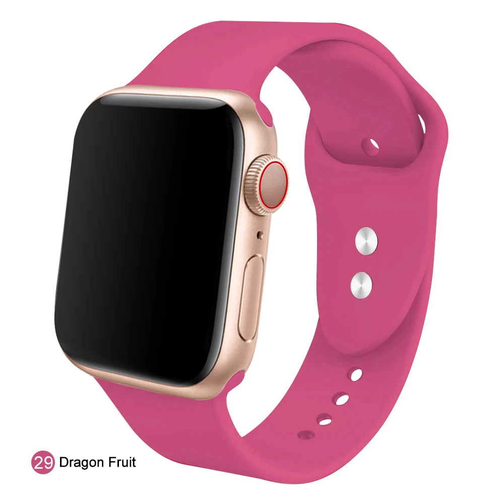 Мягкий силиконовый сменный спортивный ремешок для 38 мм Apple Watch Series1 2 3 4 5 42 мм ремешок для наручных браслетов для iWatch Sports Edition - Цвет ремешка: Dragon fruit