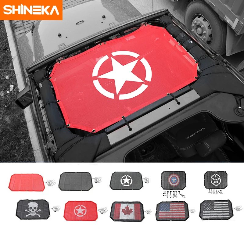 SHINEKA 2 двери солнцезащитный козырек Передняя крыша сетка бикини Верхняя